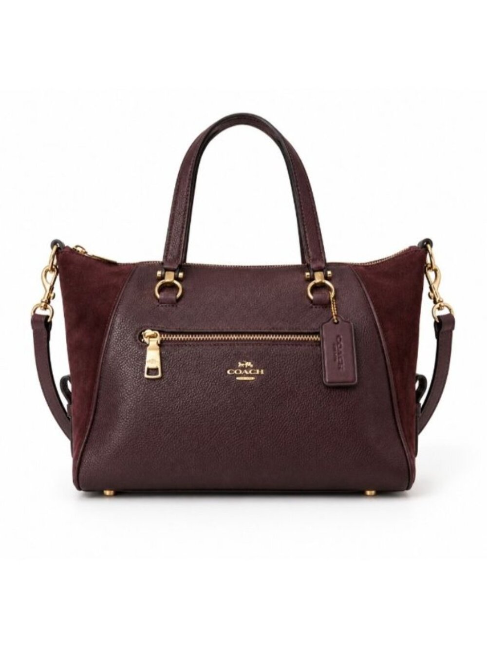 Coach Primrose Satchel 55532 Oxblood Leather Suede Gold NWT Dust Bag